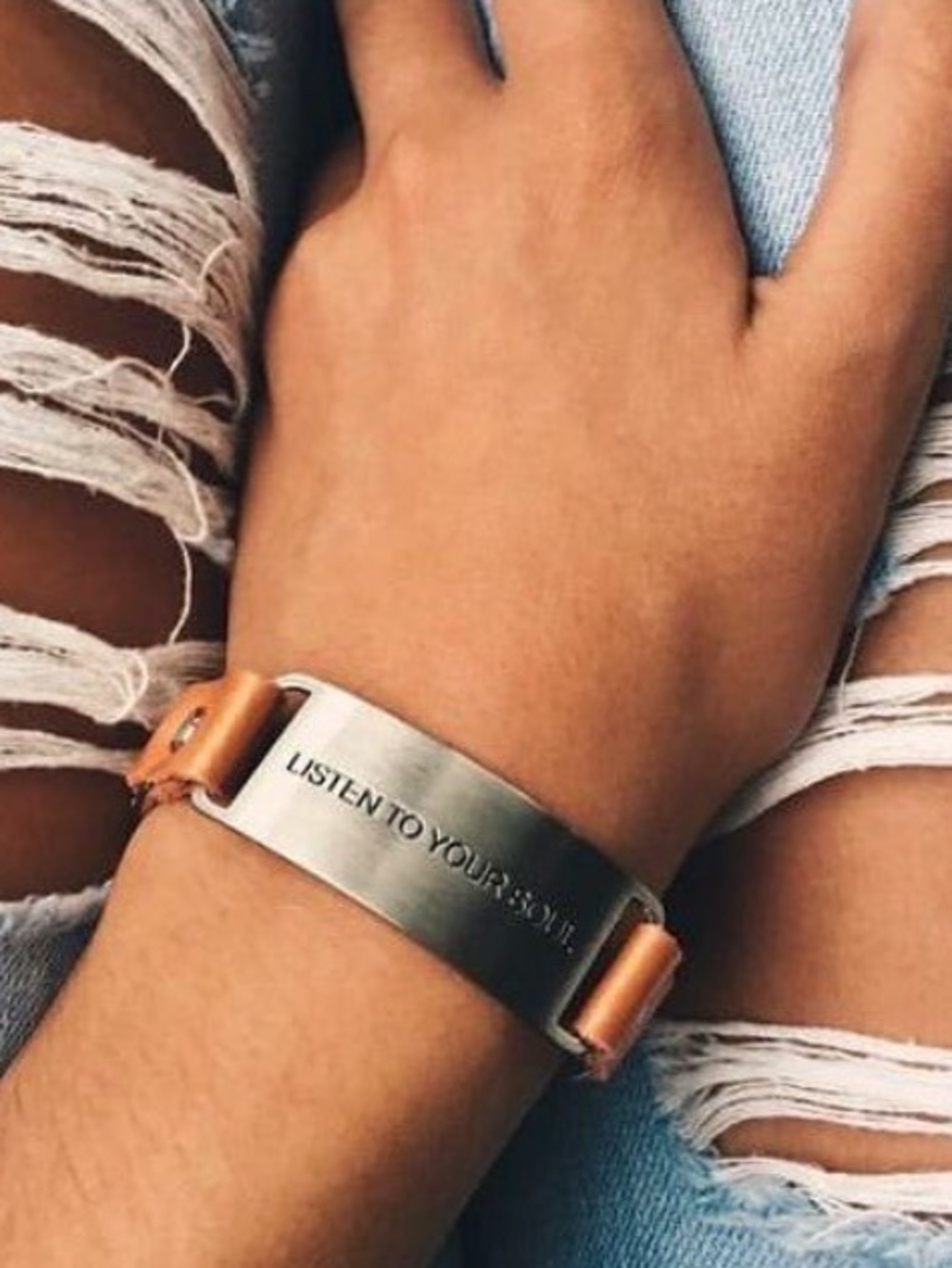 Designer Listen to your heart plate mantra inspiration Bracelet